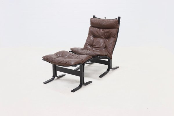 Set of Siesta Lounge Chair and Ottoman by Ingmar Relling for