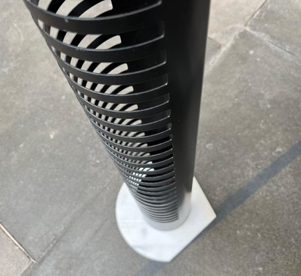 Postmodern Metal and Marble CD Rack Tower, 1980s for sale at Pamono