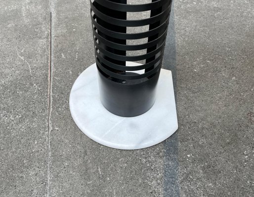 Postmodern Metal and Marble CD Rack Tower, 1980s for sale at Pamono