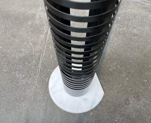 Postmodern Metal and Marble CD Rack Tower, 1980s for sale at Pamono