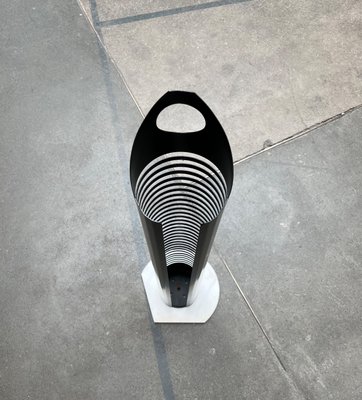 Postmodern Metal and Marble CD Rack Tower, 1980s for sale at Pamono