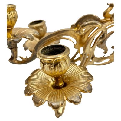 Art Nouveau Brass Wall Mount Candlesticks, 1930s, Set of 2 for