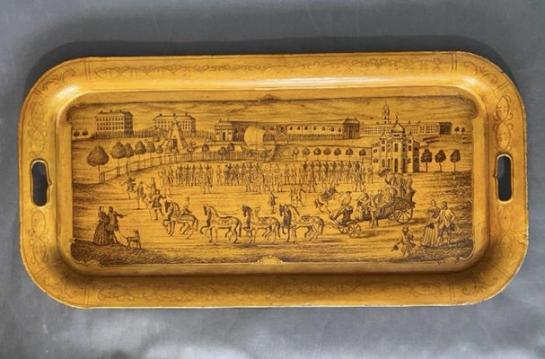 Antikes bemaltes Tablett, 1758 bei Pamono kaufen