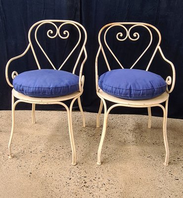 Rustic white metal chairs hotsell