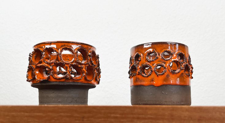 Mid-Century Brutalist Danish Studio Pottery Candleholder by Inge