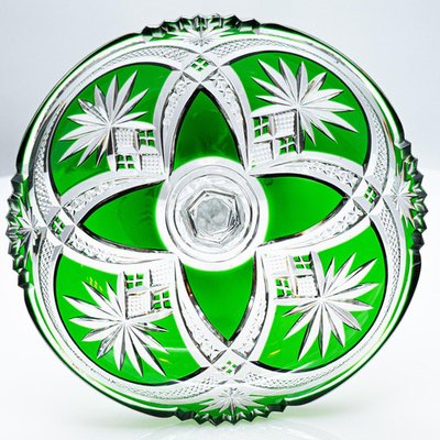 Baccarat Grass Green Crystal Cut Glass, France, 1920s for sale at 