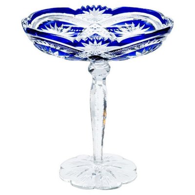 Baccarat Deep Blue Crystal Cut Glass, France, 1920s for sale at Pamono