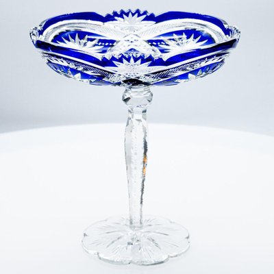 Baccarat Deep Blue Crystal Cut Glass, France, 1920s for sale at Pamono