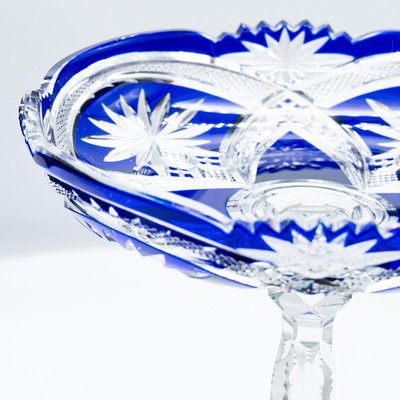 Baccarat Deep Blue Crystal Cut Glass, France, 1920s for sale at Pamono