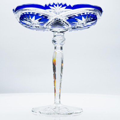 Baccarat Deep Blue Crystal Cut Glass, France, 1920s for sale at Pamono