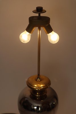 Large Hollywood Regency Table Lamp in Gold and Platinum, 1980s for