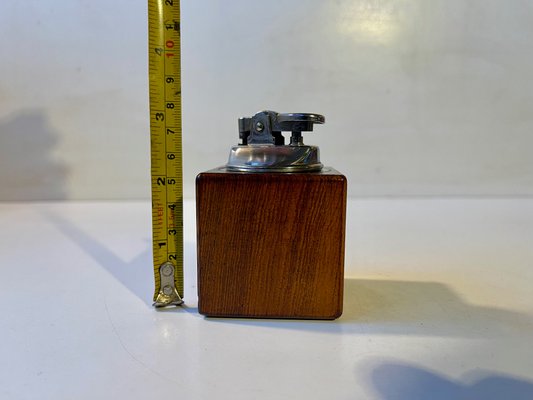 vintage cigarette lighter Vintage Scandinavian Cubic Table Lighter in Teak, 1960s for sale at Pamono