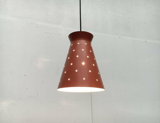 Mid-Century Perforated Metal Pendant Lamp, 1960s for sale at Pamono