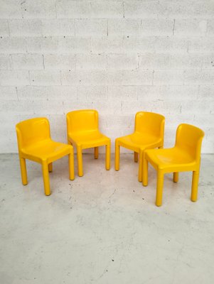 Yellow Model 4875 Chairs by Carlo Bartoli for Kartell, 1974, Set