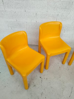 Yellow Model 4875 Chairs by Carlo Bartoli for Kartell, 1974, Set