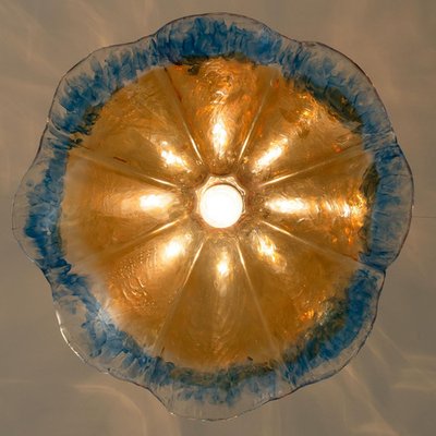 Murano Glass Flower Pendant Light attributed to Mazzega, 1970 for