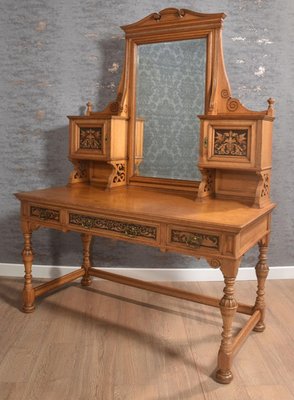 retro dressing tables for sale Marquetry Inlaid Oak Dressing Table