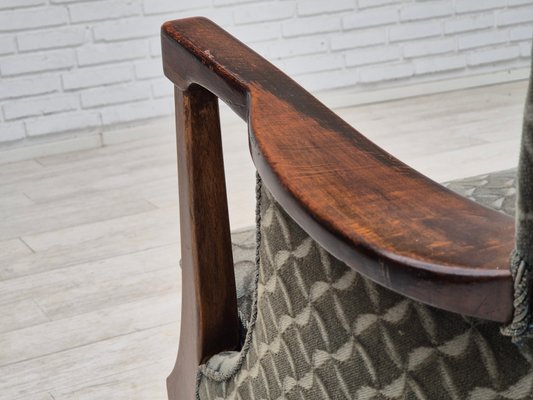 Danish Armchair in Furniture Velour Beech Wood, 1960s for sale