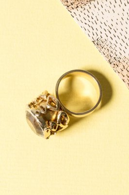 Gold and Rock Crystal Ring by Claës Giertta, 1965 for sale at Pamono