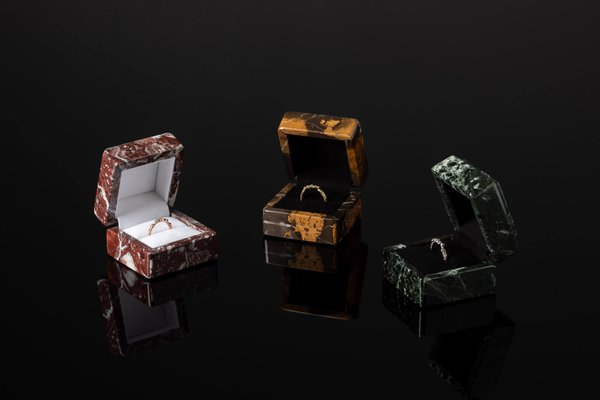 Black and Gold Marble Ring Box by Royal Bee Design for sale at Pamono