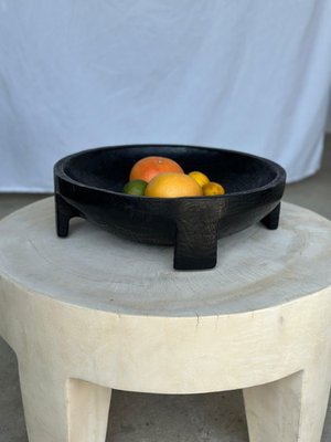 Ciotola in legno ciotola decorativa fruttiera decorazione in legno design foglia 33 cm realizzata in legno di mango fatto a mano marrone nero - Italia