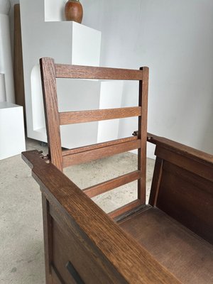 Large Wooden Armchair with Adjustable Reclining Back for sale at