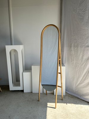 超可爱 Bamboo and Rattan Standing Mirror for sale at Pamono 鏡
