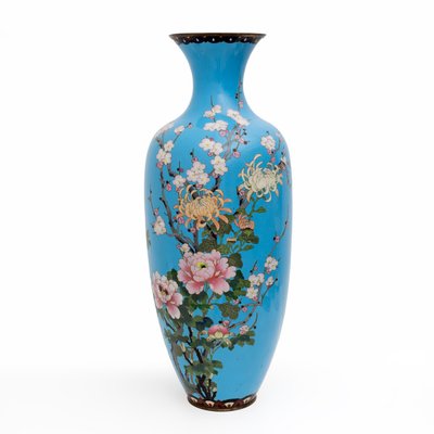 Large 19th Century Meiji Japan Vase Cloisonne with Floral