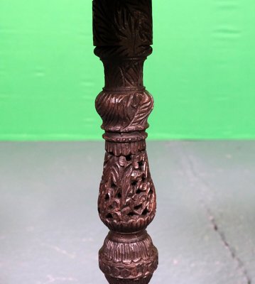 Carved Teak Indian Candlestick - 19th Century Carved Teak Indian Candlestick - 19th Century