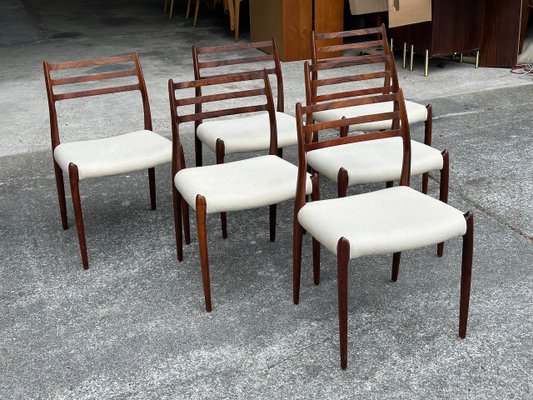 Midcentury Danish Rosewood Dining Chairs by Niels Otto Moller for J.L. Mollers 1950s