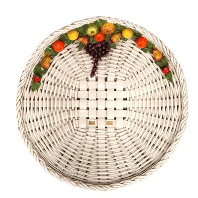 イタリア製　陶器製バスケット Ceramiche Castellan Large Ceramic Basket from Castellan Manufacture for sale at Pamono