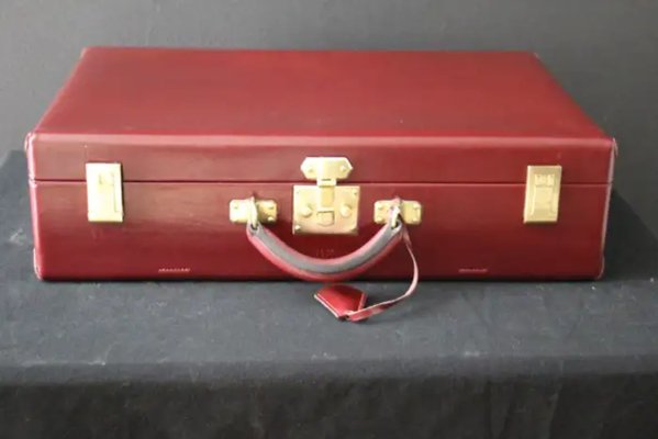 Suitcase in Red Leather from Hermes 1950 for sale at Pamono