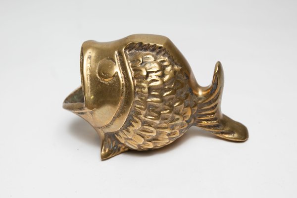 Fish Ashtray in Brass, 1950 for sale at Pamono