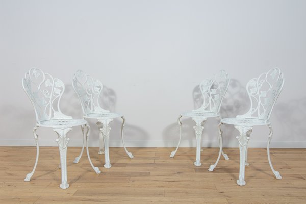 Art Nouveau Aluminum Garden Chairs, 1950s, Set of for sale at Pamono