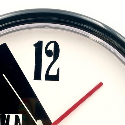 インテリア時計 SFERICLOCK VEGLIA Geometric Wall Clock with Lacquered Black Frame from Veglia
