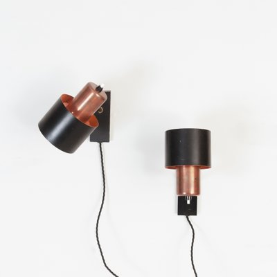 Alfa Wall Lamps by Jo Hammerborg for Fog & Mørup, 1960s, Set of 2