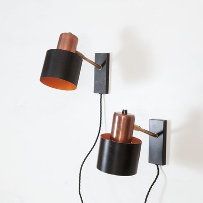 Alfa Wall Lamps by Jo Hammerborg for Fog & Mørup, 1960s, Set of 2