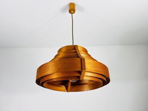 Mid-Century Modern Wooden Pendant Lamp by Hans-Agne Jakobsson