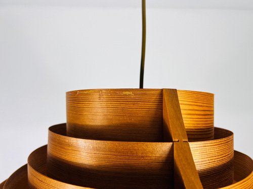Mid-Century Modern Wooden Pendant Lamp by Hans-Agne Jakobsson