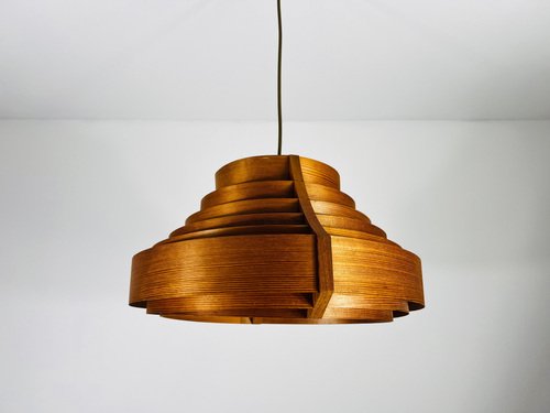 Mid-Century Modern Wooden Pendant Lamp by Hans-Agne Jakobsson
