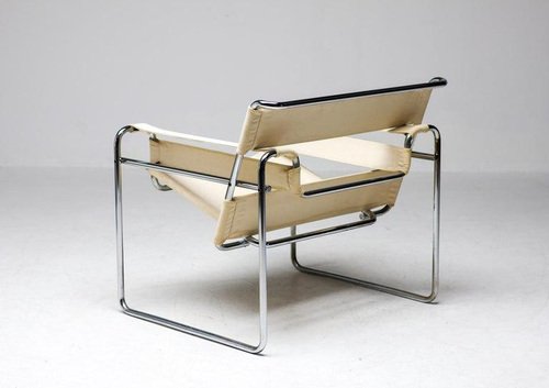 Early Canvas Model B3 Wassily Chair by Marcel Breuer for