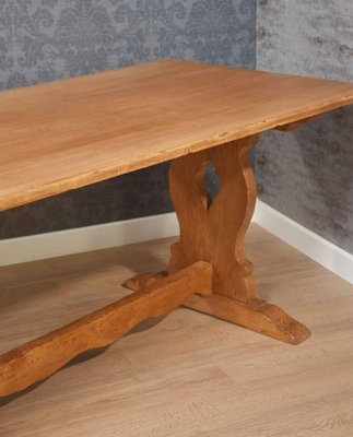Large Oak Plank Top Refectory Table 1890s