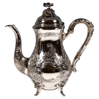 Cafetière / Théière Vintage En Aluminium SCAAL – Ancienne, Aspect Brut, Déco Atelier