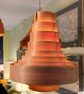 Large Vintage Plywood Lamps attributed to Hans Agne Jacobsson