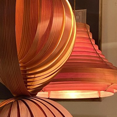 50ｓ Wood ＆ Fiberglass lamp Large Vintage Plywood Lamps attributed to Hans Agne Jacobsson