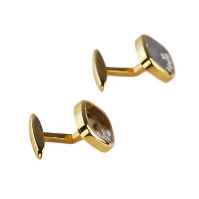 ショパール カフスリンク 18K Chopard Happy Diamond Cufflinks 18k Yellow Gold Rectangular