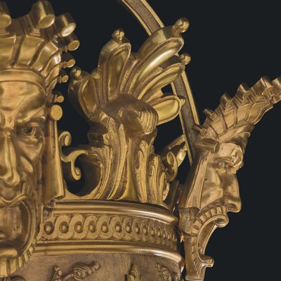 Large 20th Century French Gilt Bronze & Crystal Lanterns, 1890s
