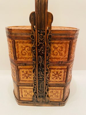 Chinesische Brotdose aus Rattan & Bambus, 1950er bei Pamono kaufen