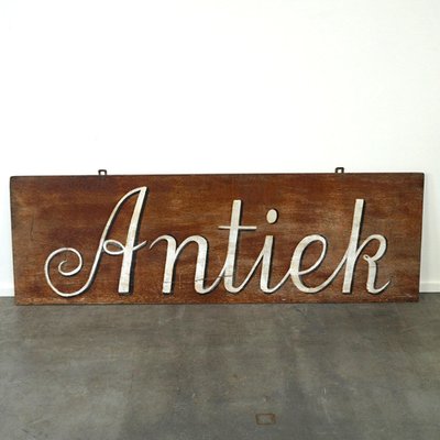 Advertising Sign Hand-Painted on Hardboard for sale at Pamono