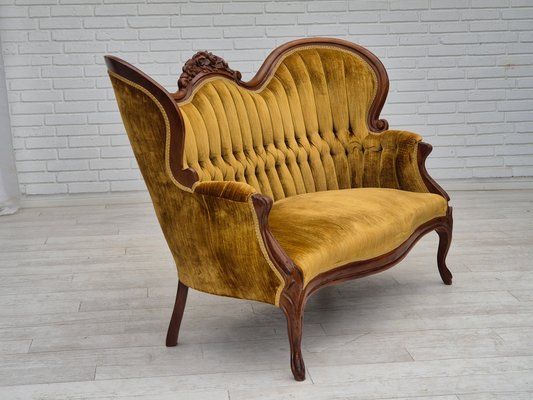 Couch Anni 50 Divanetto Vintage Divano Vintage In Velluto E Mogano